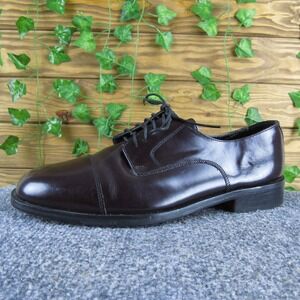 Nunn Bush Dress Flex Men's 9.5 Brown Leather Cap Toe Oxford Classic Comfort